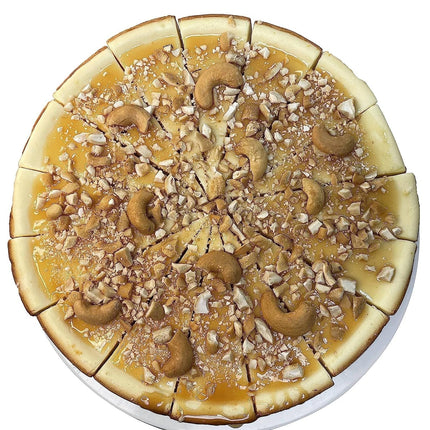 Andy Anand Caramel Cashew Cheesecake 9" - No Bake Required - Indulge in Delicious Cheesecakes - Order Now! (2.6 lbs)