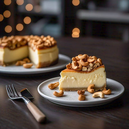 Andy Anand Caramel Cashew Cheesecake 9" - No Bake Required - Indulge in Delicious Cheesecakes - Order Now! (2.6 lbs)