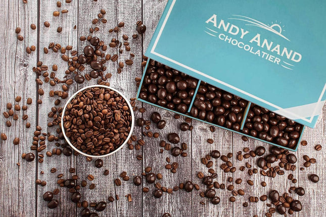 Andy Anand Vegan Dark Chocolate Coffee Espresso Beans – 1 lb “Irresistible Chocolate Bliss” Gift Box, Decadent Treats Made with 60% Chocolate (Cocoa Butter)