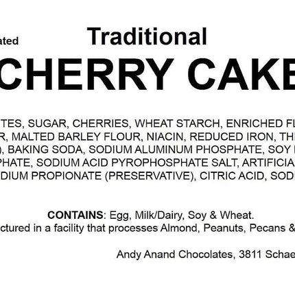 Andy Anand Delicious Cherry Cake 9" - Made in traditional way - Hand Decorated Birthday Cakes For Delivery - Bursting with Flavor and Irresistible Taste - 2.9 lbs