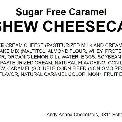 Andy Anand Sugar Free Gluten Free  Caramel Cashew Cheesecake 9"- Delicious-Decadent Guilt-Free Treat" Best Cheese Cake Near Me For Celebrations & Delicious Diabetic Dessert (2.6 lbs)
