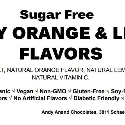 Andy Anand Chocolatier Sugar Free Orange & Lemon Hard Candy - Tangy Orange & Lemon Mixed Flavor - Made in Italy Individually Wrapped Gluten Free Enhanced with Vitamin C, Lemon Hard Candy Keto Stevia Sweetened Candy (7 Oz)