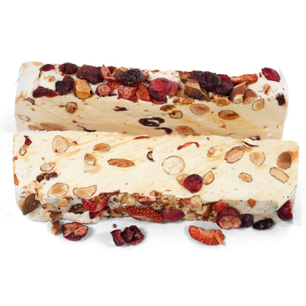 Andy Anand Deliciously Divine Red Fruit Almond Nougat - Brittle Nougat Turron with Wildflower Honey - European Turron Candy - A Traditional Spanish Treat & Sweet Delights – 7 Oz