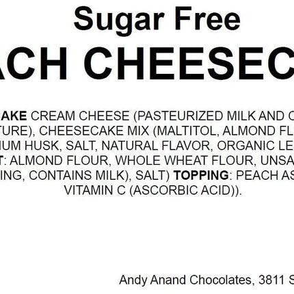 Andy Anand Deliciously Indulgent Sugar Free Peach Cheesecake - Made With Real Fruits, Indulge in Best Cheese Cake Near Me For Celebrations & Dessert Lovers (2.6 lbs)