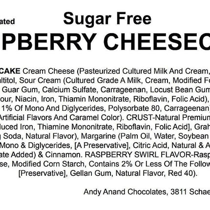 Andy Anand Deliciously Indulgent Sugar Free Raspberry Cheesecake - All Natural Ingredients & Cream, Best Cheese Cake For Celebrations & Dessert Lovers (2 lbs)