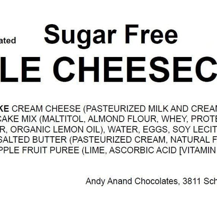 Andy Anand Deliciously Sugar Free Apple Cheesecake - Fresh Bakery Desserts, Best Cheese Cake Near Me For Celebrations & Dessert Lovers, A Timeless Dessert (2.6 lbs)