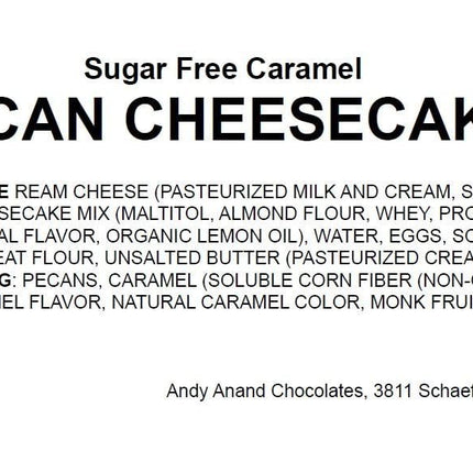 Andy Anand Sugar-Free Caramel Pecan Cheesecake, 9" & 2.8 lbs, No Added Sugar, A Timeless Dessert, Best Cheese Cake Near Me For Celebrations & Dessert Lovers