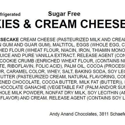 Andy Anand Sugar Free Cheesecake , 9" - Fresh California Cream Cheese, Diabetic-Friendly, Handmade & Slow-Baked for Creamy Texture, No Artificial Preservatives