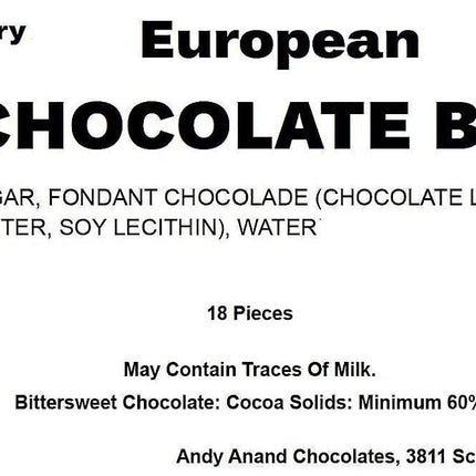 Andy Anand Gourmet Chocolate Liquor Bottles – European Dark Chocolate, Non-Alcoholic Liquor-Filled Assortment, 60% Cocoa Butter, Gift Box