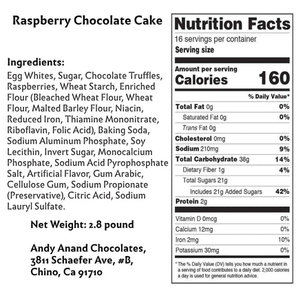 Andy Anand Chocolate Raspberry Truffle Cake 9" with Real Chocolate Truffles: Perfect Handmade Cakes Freshly Baked  - 2.8 lbs