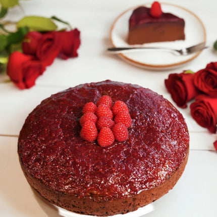 Andy Anand Chocolate Raspberry Truffle Cake 9" with Real Chocolate Truffles: Perfect Handmade Cakes Freshly Baked  - 2.8 lbs