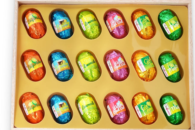 Andy Anand Non Alcoholic Vegan Chocolate – Vegan Dark Chocolates, 18 Pieces, Six Unique Flavors, Crafted with 60% Cocoa Butter