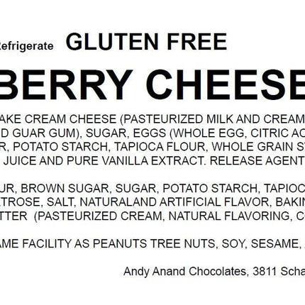 Andy Anand Gluten Free Blueberry Cheesecake 9" - Decadent Gluten Free Cheese Cake Near Me Dessert Lovers, A Guilt-Free Treat (2 lbs)