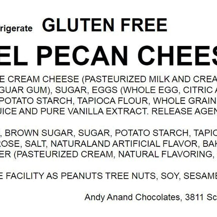 Andy Anand Gluten Free Caramel Pecan Cheesecake 9" - Experience the Richness Gluten Free Cheesecake Near Me Desserts (2.8 lbs)