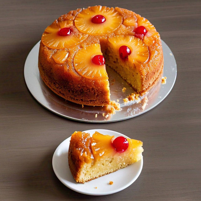 Andy Anand Traditional Pineapple Upside Down Cake 10" - Freshly Baked Homemade Style Cakes For Sale, Delight in Every Bite (2.6 lbs)