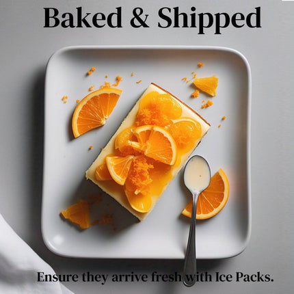 Andy Anand Orange Cheesecake with bits of Orange, 9" Made in Traditional Way, Amazing Bakeries with Freshly Baked Cheesecake Delivery - 2 lbs