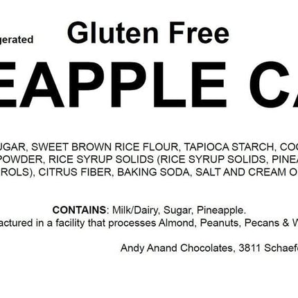 Andy Anand Gluten Free Pineapple Cake 9" - Irresistible Creations, Indulge in Cake - A Delicious and Moist Treat (2.6 lbs)