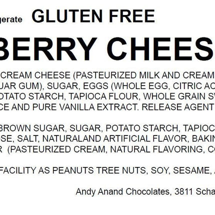 Andy Anand Gluten-Free Strawberry Cheesecake 9" - Melt-in-Your-Mouth Cheesecake Near Me (3.4 lbs)