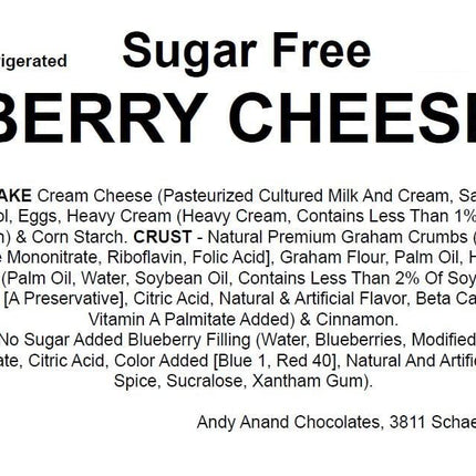 Andy Anand Indulgent Sugar Free Blueberry Cheesecake - Made with Fresh Cream, Perfectly Crafted, Best Cheese Cake For Celebrations & Dessert Lovers (2.8 lbs)