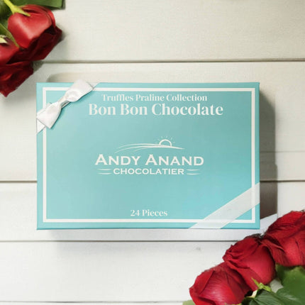 Chocolate Truffles Bon Bon Praline Box – Gourmet Chocolate Gift, Made with 60% Chocolate (Cocoa Butter)