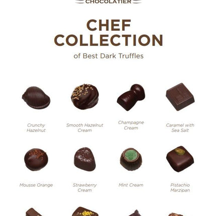 Andy Anand Luxury Gluten-Free Vegan Dark Chocolate Truffles Praline Collection – 24 Pcs Gift Box for Holidays & Special Occasions, Made with 60% Chocolate (Cocoa Butter)