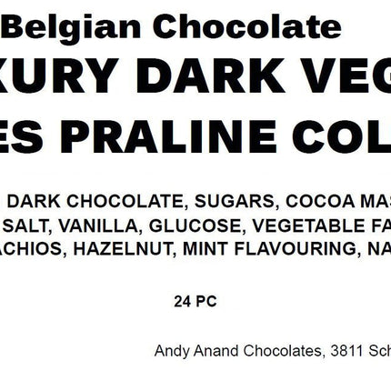 Andy Anand Luxury Gluten-Free Vegan Dark Chocolate Truffles Praline Collection – 24 Pcs Gift Box for Holidays & Special Occasions, Made with 60% Chocolate (Cocoa Butter)