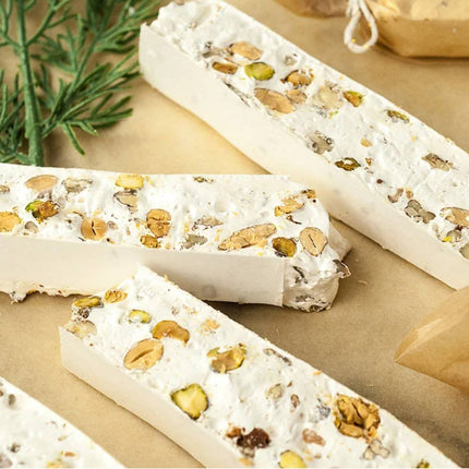 Andy Anand Mixed Nut Nougat - Soft Brittle Turron Nougat Made With Wildflower Honey - Spanish Torrone Candy - A Delicious and Healthy Treat, Amazing-Delicious-Decadent – 7 Oz