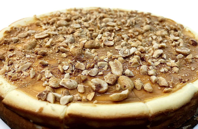 Andy Anand Peanut Cheesecake with Crunchy Bits of Peanuts, 9" - Freshly Baked Quality Cheesecake Near Me - Order Online Now! (2 lbs)