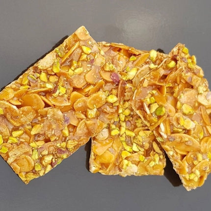 Andy Anand Chocolatier Gluten Free Pistachio Brittle - Made in Italy Roasted Nutty Croccante, Simply Delicious & Crunchy Gourmet Snack With All Natural Ingredients, No Preservatives (7 Oz)