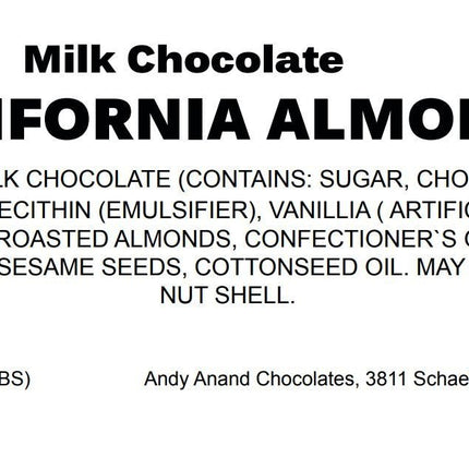 Andy Anand Premium California Almond Chocolate – Almonds Covered in Gourmet Chocolate, 60% Cocoa Butter, Gift Box for Chocolate Enthusiasts