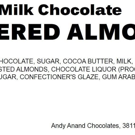 Andy Anand Premium California Milk Chocolate Covered Almonds – 1 lb Gift Box for Chocolate Lovers, Made with 60% Chocolate (Cocoa Butter) from Natural Ingredients