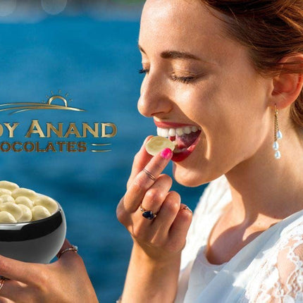 Andy Anand Premium California Greek Yogurt Almond Chocolate Gift Box – 1 lb, Decadent Chocolate Treats, 60% Cocoa Butter, Perfect for Special Occasions