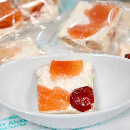 Andy Anand Roasted Almond Fruit Nougat - Soft Exotic Fruit Nougat Brittle, 22 bite-sized, Traditional European Turron - A Delicious and Traditional Treat – 7 Oz