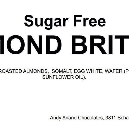 Andy Anand Sugar Free Almond Brittle Nougat -Turron, Gluten Free, Crunchy, European Sugar Free Turron Taste in Every Bite, Made in Europe