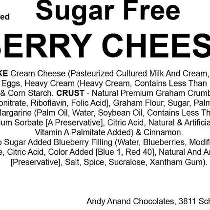 Andy Anand Sugar & Gluten Free Blueberry Cheesecake 9" - Decadent Taste in Every Slice, Best sugar free and gluten free Cheese Cake  Near Me For Christmas Celebrations & Dessert Lovers (2.8 lbs)