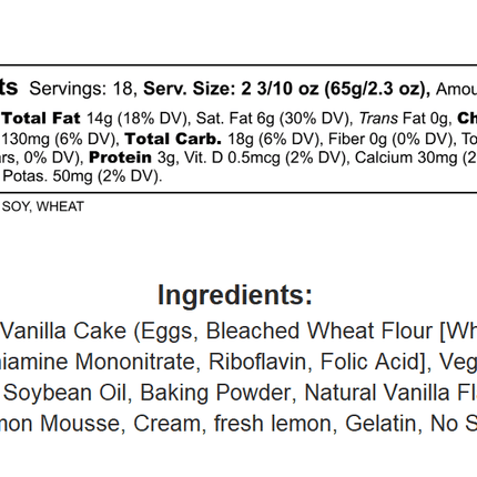 Andy Anand Lemon Mousse Cake Sugar Free Coconut Bakery Dessert (3 lbs)