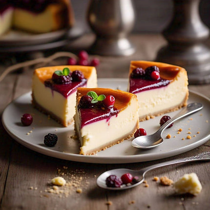 Andy Anand Freshly Baked Raspberry Cheesecake 9" - Cheesecake Delivery - Freshly Baked and Delivered to Your Doorstep From Near Bakery (2 lbs)