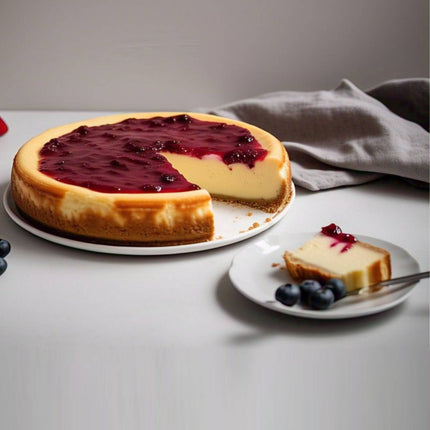 Andy Anand Freshly Baked Raspberry Cheesecake 9" - Cheesecake Delivery - Freshly Baked and Delivered to Your Doorstep From Near Bakery (2 lbs)