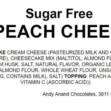 Andy Anand's Sugar Free Peach Cheesecake 9" - Bakery Desserts, Scrumptiously Sweet, Best Cheese Cake For  Celebrations & Dessert Lovers (2 lbs)