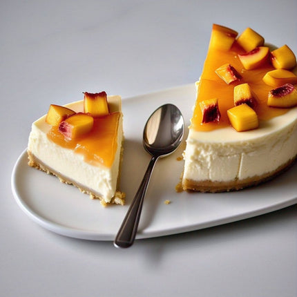 Andy Anand's Sugar Free Peach Cheesecake 9" - Bakery Desserts, Scrumptiously Sweet, Best Cheese Cake For  Celebrations & Dessert Lovers (2 lbs)