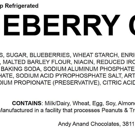 Andy Anand's Traditional Blueberry Cake 9" - Daily Freshly Baked Moist Decadent Cakes From Bakery - Indulge in Creamy Bliss (2.8 lbs)