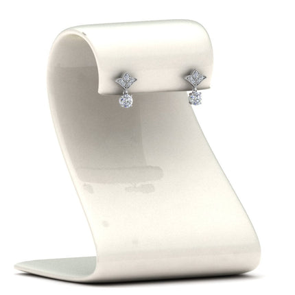 Art Deco Inspired Round Drop Earring Half Carat