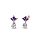 14k Rose Gold / Blue Sapphire / Lab Grown