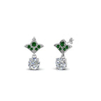 14k White Gold / Green Emerald / Lab Grown