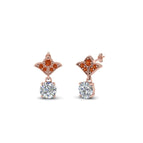 14k Rose Gold / Orange Sapphire / Lab Grown