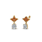 14k Yellow Gold / Orange Sapphire / Lab Grown