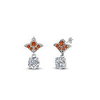 Platinum / Orange Sapphire / Lab Grown