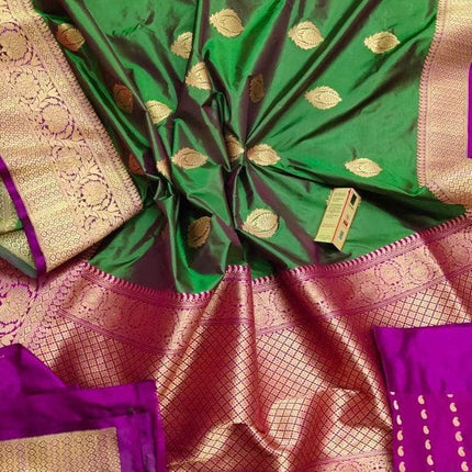 Banarasi Handloom Pure Khaddi Katan Silk Saree