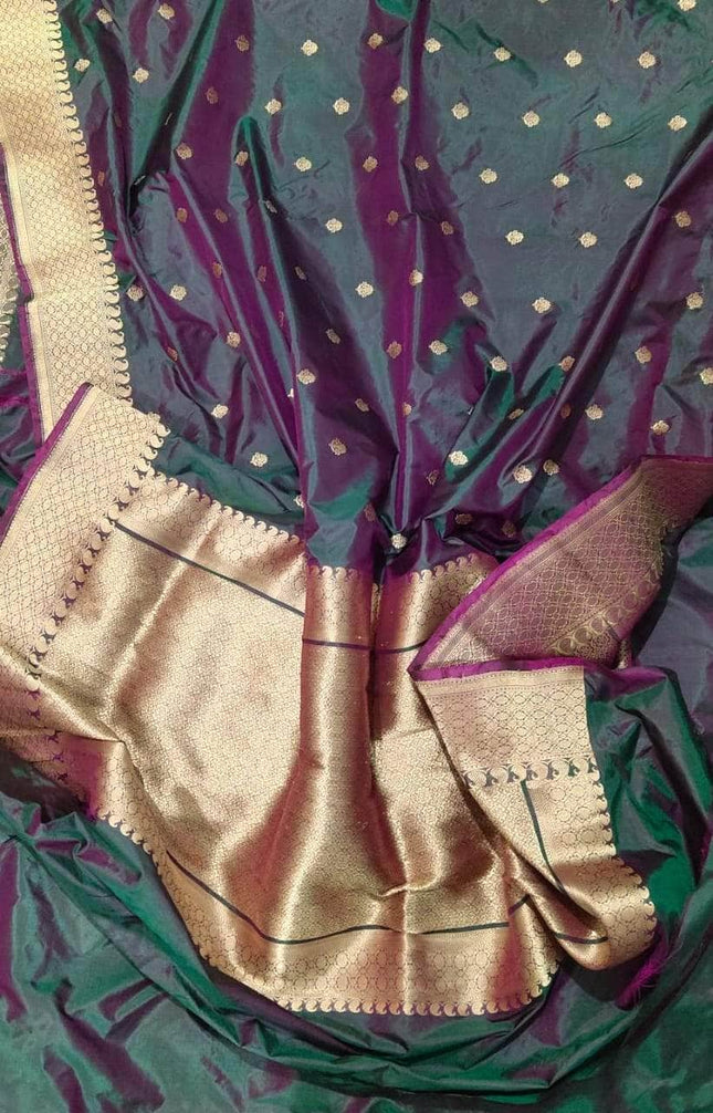 Banarasi Handloom Pure Khaddi Katan Silk Saree