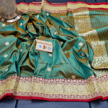 Banarasi Handloom Pure Khaddi Katan Silk Saree